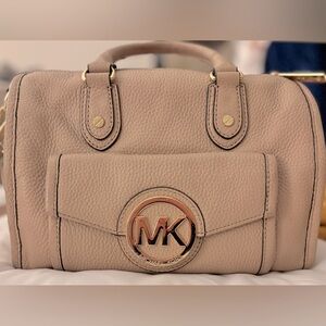 Michael Kors, Satchel Handbag (Beige Leather) *Pre-loved and oh-so cute!